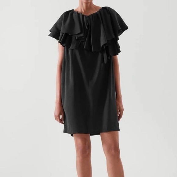 COS Ruffled Tunic Black Dress - Picture 11 of 12